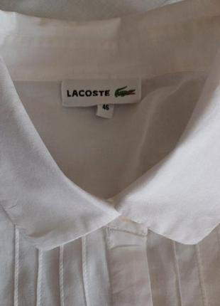 Блуза-рубашка lacoste, размер 46, тоненький хлопок, без следов ношения2 фото