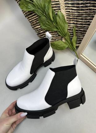 Топові білі челсі chelsea rstyle натуральнаьшуіра або замш пітон 36-41 зима демі