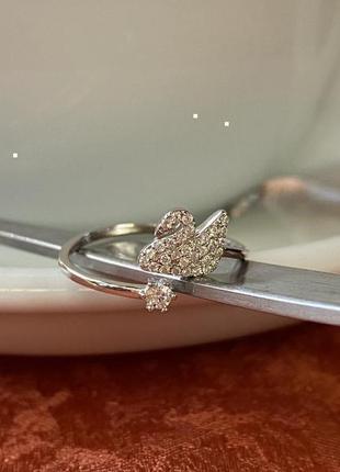 Колечко swarovski с лебедем