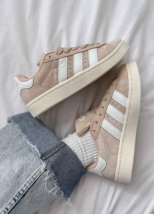 Женские кроссовки adidas campus 00s beige / адидас кампус бежевые / женская демисезонная обувь на весну, лето, осень с pinterest