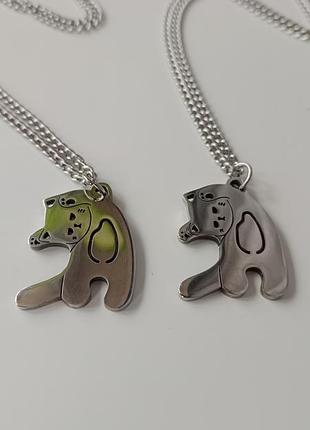 Парные кулоны для влюбленных котики