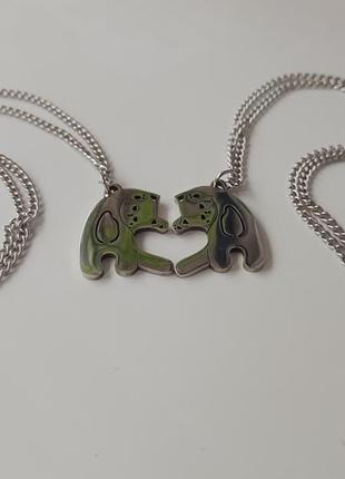 Парные кулоны для влюбленных котики