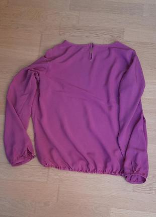 Блуза с длинными рукавами сиреневого цвета.6 фото