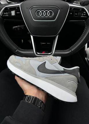 Nike phoenix waffle gray - кроссовки мужские серые замша2 фото