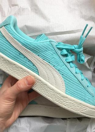 Puma suede bamboo блакитні замшеві кросівки пума оригінал 36,5 і 39