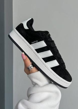 Жіночі кросівки adidas campus 00s  core black' / адідас кампус чорні чорна підошва / жіноче демісезонне взуття на весну , літо, осінь з pinterest