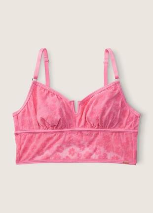 Бралетт pink flocked mesh bralette от victorias secret. оригинал. новый2 фото