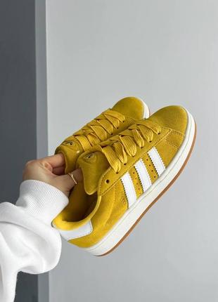 Женские кроссовки adidas campus 00s yellow / адидас кампус желтые / женская демисезонная обувь на весну, лето, осень как с пинтерест6 фото