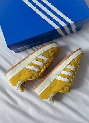 Женские кроссовки adidas campus 00s yellow / адидас кампус желтые / женская демисезонная обувь на весну, лето, осень как с пинтерест7 фото