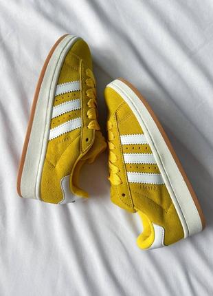 Женские кроссовки adidas campus 00s yellow / адидас кампус желтые / женская демисезонная обувь на весну, лето, осень как с пинтерест9 фото