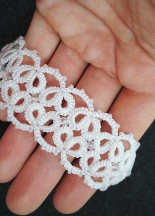 Кружевной свадебный (праздничный) браслет для невесты ′margary′