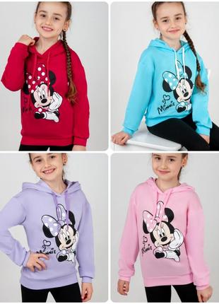 5 кольорів 🌈 худі мінні маус, толстовка міні маус, кофта спортивна minnie mouse, світшот з начосом