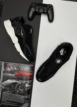 Мужские кроссовки nike air huarache runner black white2 фото