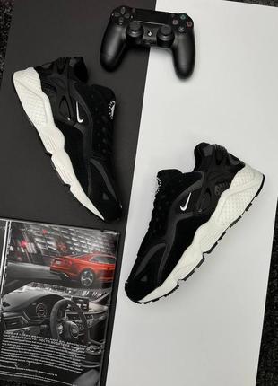 Мужские кроссовки nike air huarache runner black white3 фото