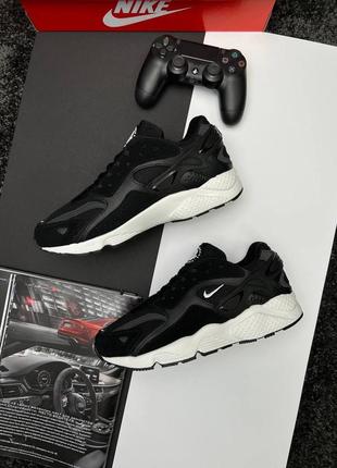 Мужские кроссовки nike air huarache runner black white4 фото