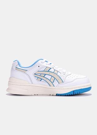 Кроссовки  кожаные женские asics ex89 white blue3 фото