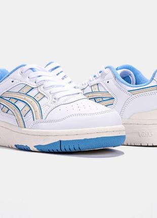 Кроссовки  кожаные женские asics ex89 white blue7 фото