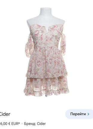 Шифонова коротка сукня неймовірна сукня з відкритими плечима сарафан на груди легка літня сукня коротка в квіточку плаття з оборкою3 фото