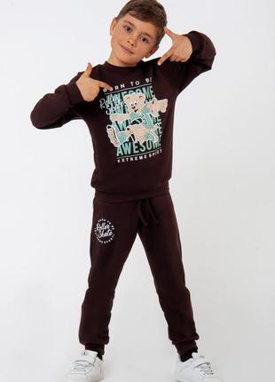 Стильный спортивный костюм для мальчиков, комплект свитшот и спортивные штаны для мальчика демисезонная весна осень4 фото