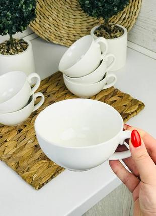 Набір білих чашок для чаю ❤️2 фото