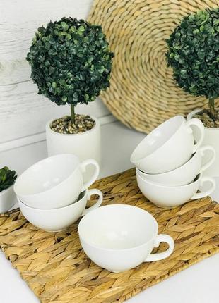 Набор белых чашек для чая ❤️1 фото