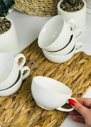 Набір білих чашок для чаю ❤️4 фото