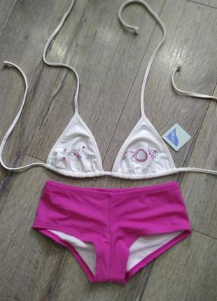 Xs/s-36/38 lepel, яркий белый купальник шторки с вышивкой