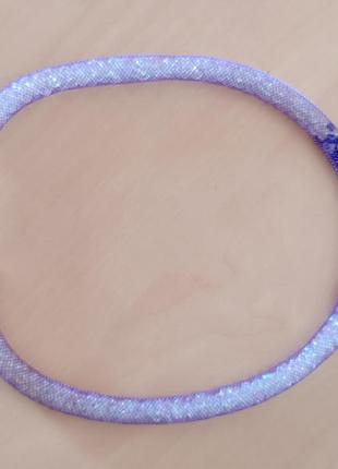 Сиреневый чокер с серебристой магнитной застежкой2 фото