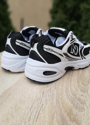 Мужские кроссовки new balance 530 white black New black belанс черного с белым цветами4 фото