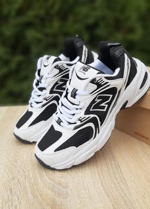 Чоловічі кросівки new balance 530 white black нью беланс чорного з білим кольорів