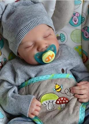 Лялька пупс levi reborn новонароджений 45см  ніжний милий хлопчик  нова колекція можна купати