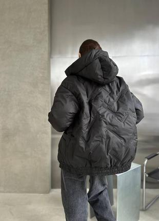 Теплая куртка с капюшоном. до -15. туречковка, водонепроницаемая плащевка. беж белый и черный4 фото