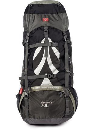 Рюкзак туристичний naturehike nh70b070-b, 70 л + 5 л, чорно-сірий