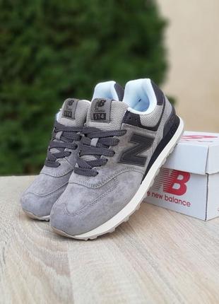 Женские кроссовки new balance 574 beige brownquev belанс бежевого с коричневым цветами