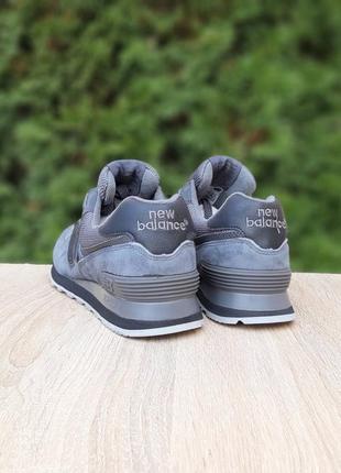 Мужские кроссовки new balance 574 grey black серого с черными цветами4 фото