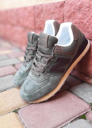 Чоловічі кросівки new balance 574 khaki нью беланс кольору хакі