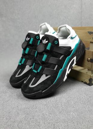 Чоловічі кросівки adidas niteball black green адідас найтбол чорного з зеленим кольорів
