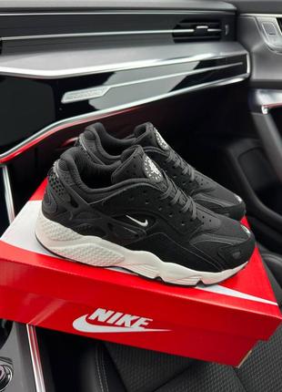 Мужские кроссовки nike air huarache runner black white8 фото