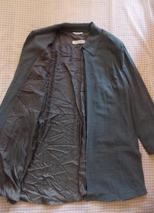 Шерсть стильный удлиненный пиджак легкое пальто оверсайз marina rinaldi италия6 фото