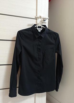 Рубашка рубашка черная классическая на пуговицах.2 фото