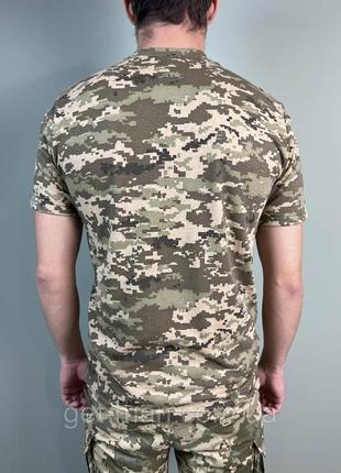 Тактична футболка бавовна піксель зсу чоловіча армійська футболка камуфляжна військова футболка3 фото