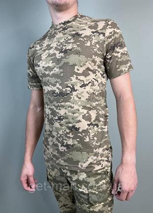 Тактична футболка бавовна піксель зсу чоловіча армійська футболка камуфляжна військова футболка2 фото