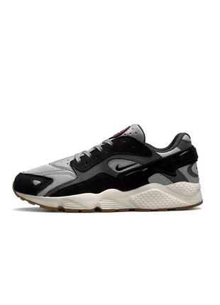 Мужские кроссовки nike air huarache runner gray beige1 фото