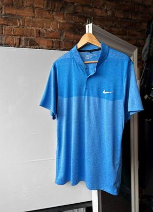 Nike golf dri-fit men’s blue fly swing knit block short sleeve polo shirt поло