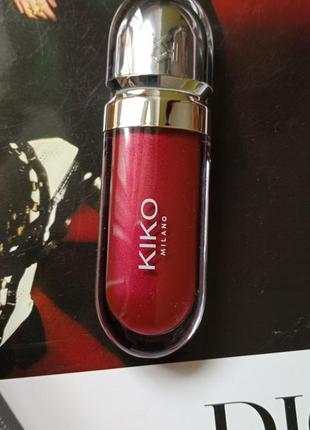 Яркий красный блеск для губ kiko 💄7 фото