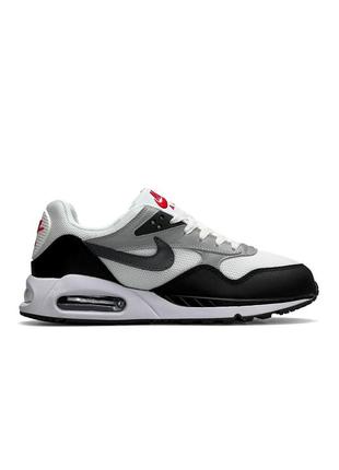 Чоловічі кросівки білі з чорним та червоним у стилі nike air max correlate white black red