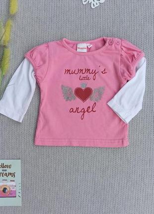 Детский реглан лонгслив 3-6мес кофточка футболка с длинным рукавом для новорожденной девочки малышки1 фото
