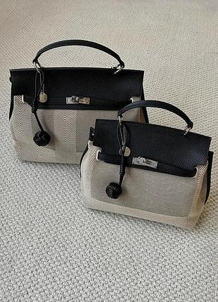 Сумка велика чорна коричнева жіноча для роботи для навчання