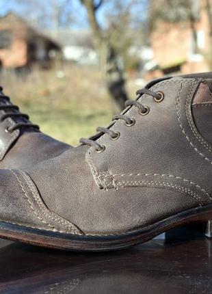 Clarks мужские туфли демисезонные кожаные серые дезерты размер 42 42.5