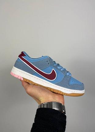 Крутые женские кроссовки nike sb dunk low philadelphia phillies тёмно-голубые